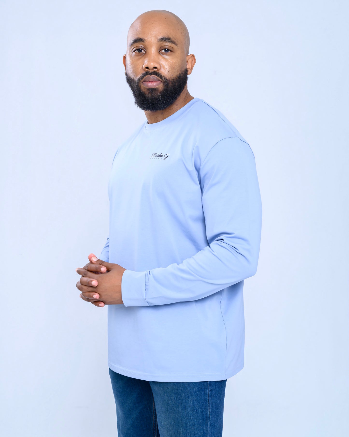 BARBU G Active Long Sleeve Top Oversized Blue