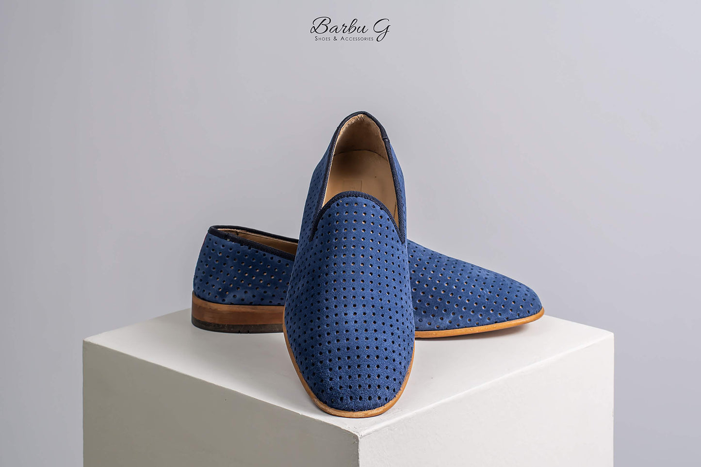 Suede blue casual shoes